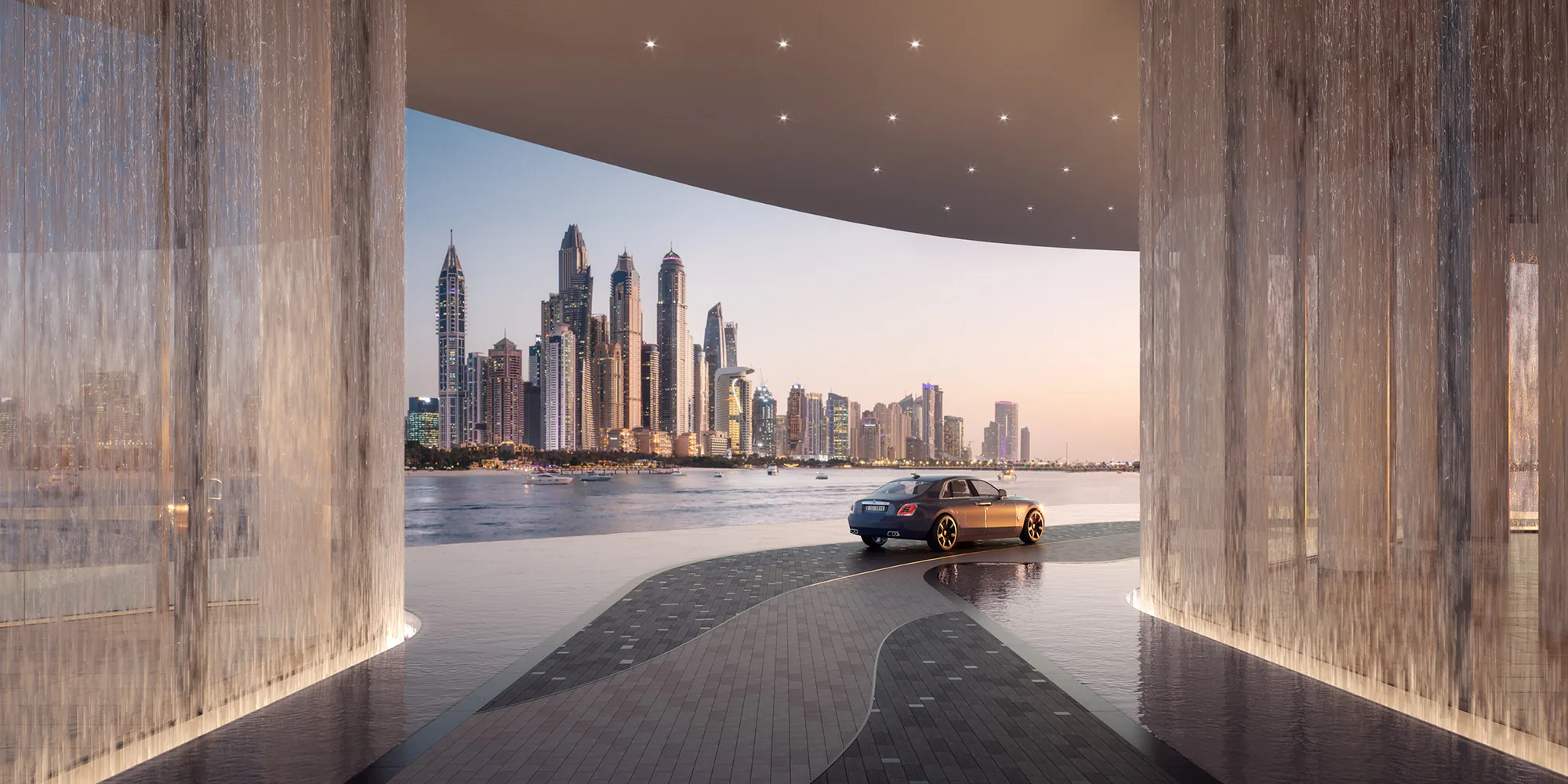 AVA at Palm Jumeirah, Ankunft mit Skyline-Blick