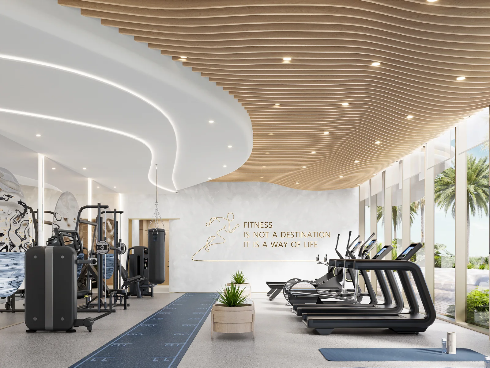 Beach Walk Residence 2 by Imtiaz, voll ausgestattetes Fitnessstudio mit Meerblick