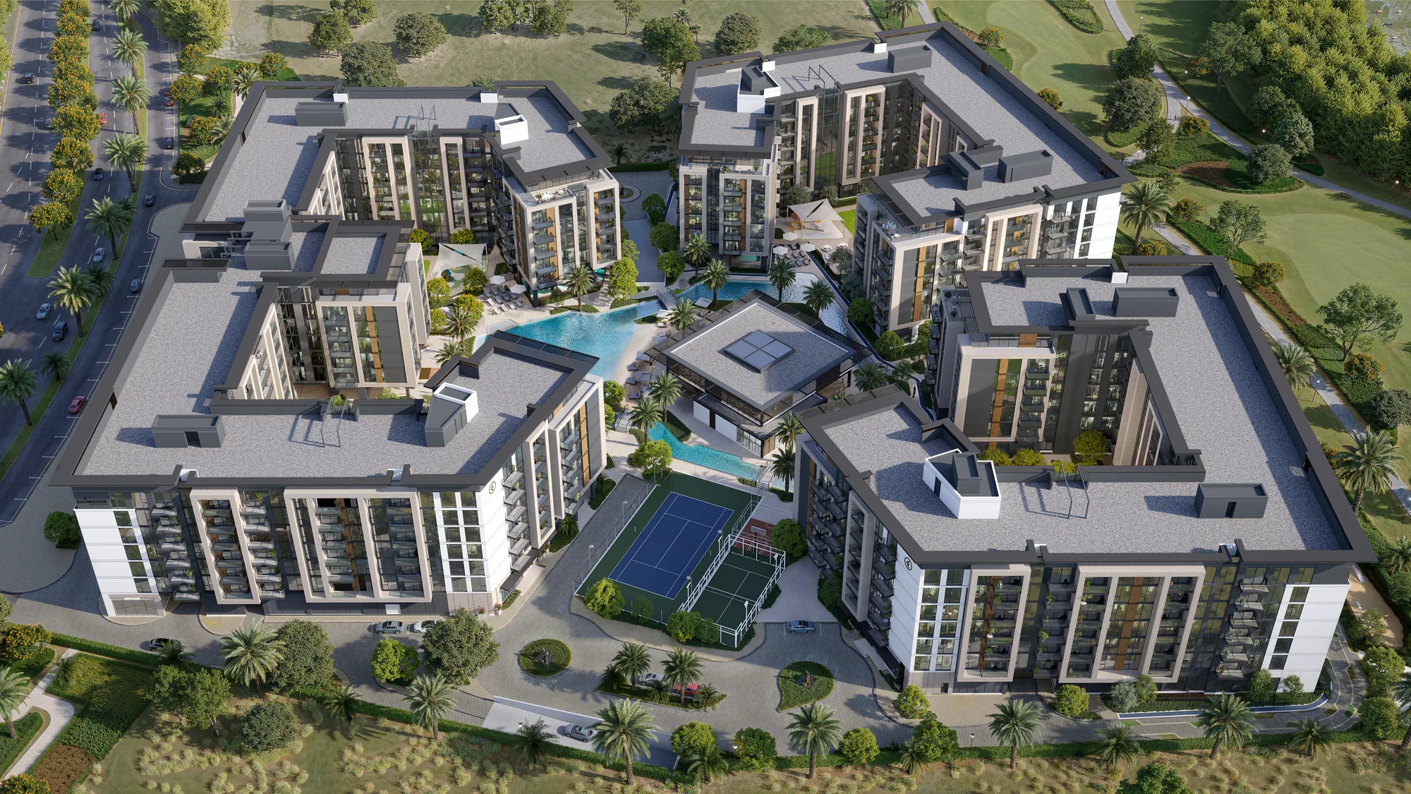 Belgravia Gardens, Luftbild der Courtyard-Community