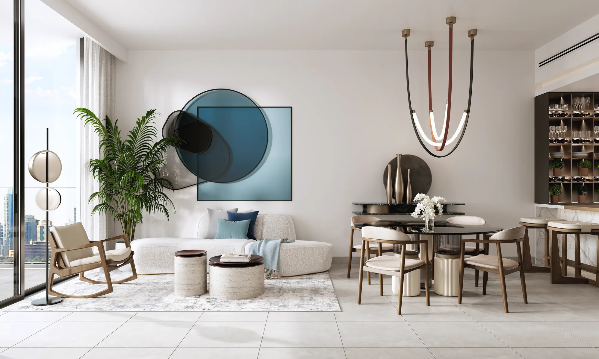Belgravia Gardens, Wohn- und Essbereich