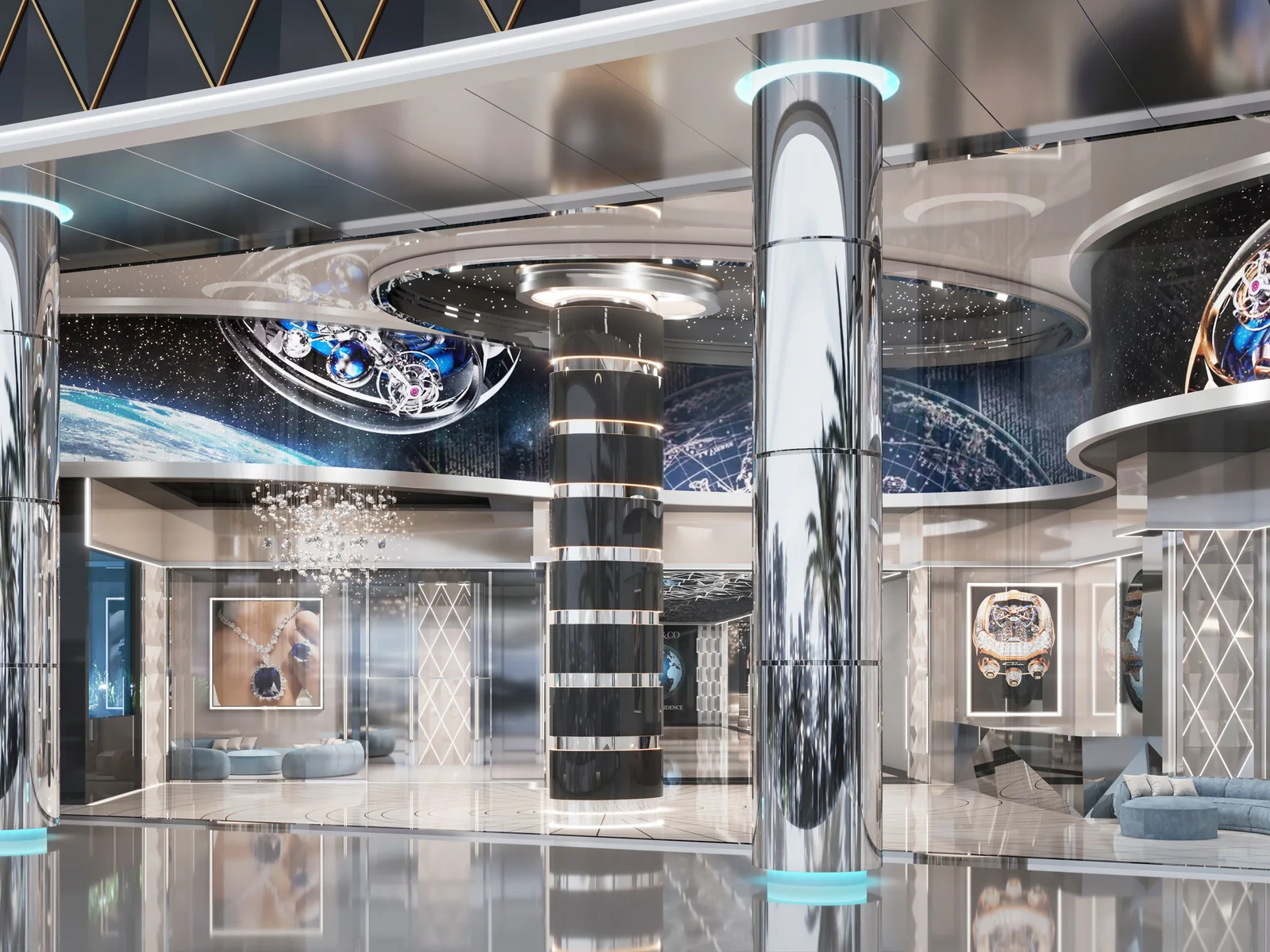 Burj Binghatti Jacob & Co, Lobby im Jacob-&-Co-Design