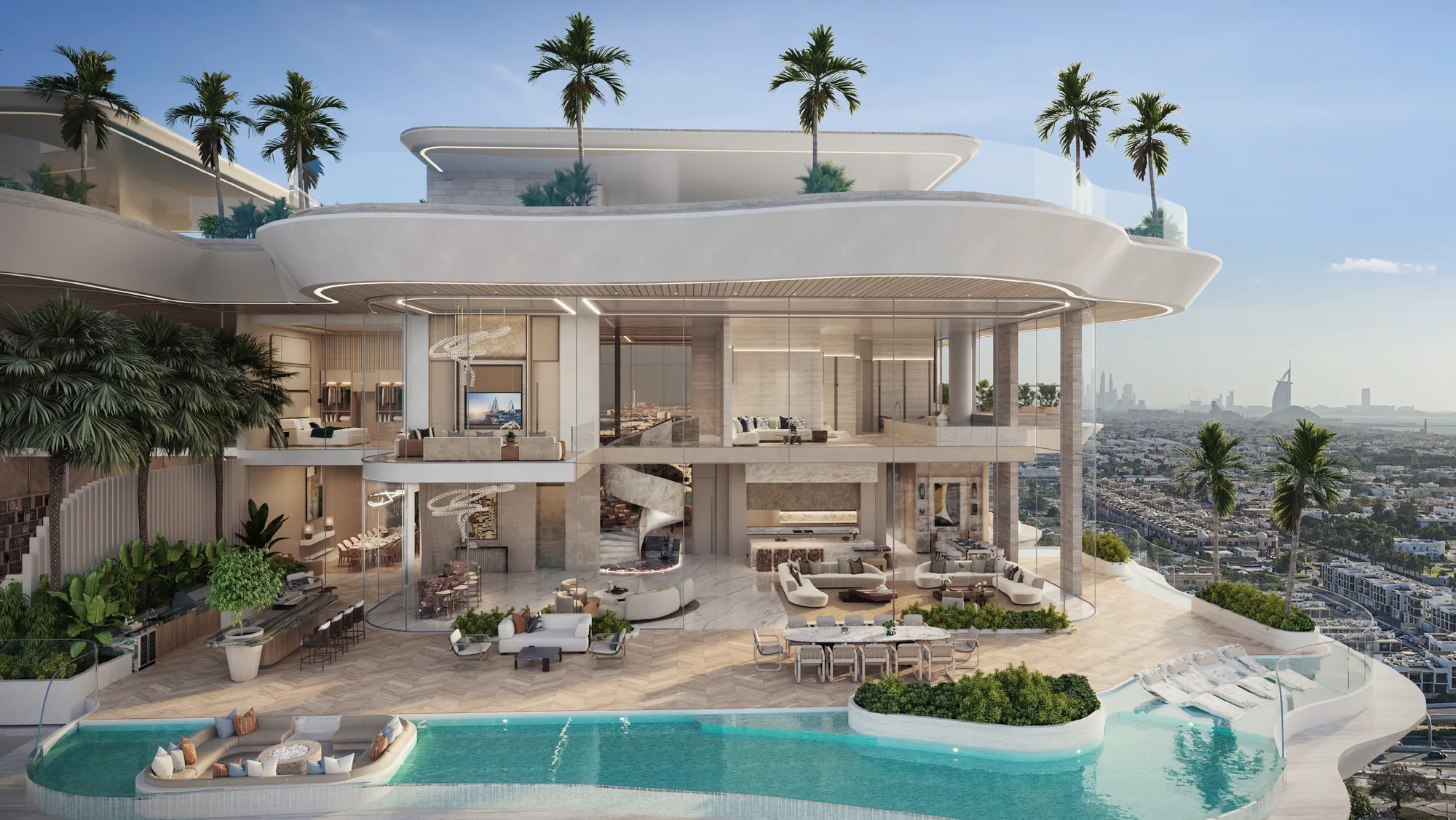 Casa Canal, Penthouse-Wohnbereich mit Skyline-Blick