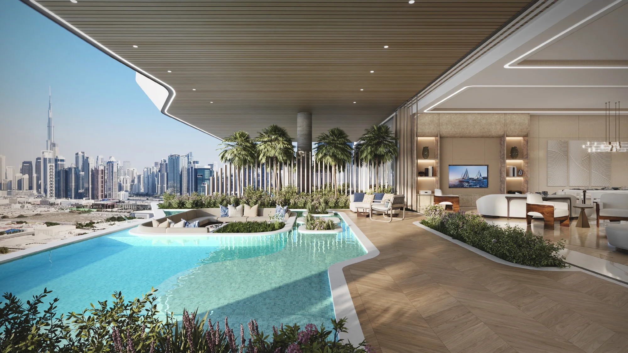 Casa Canal, 25-Meter-Indoor-Pool mit Burj-Khalifa-Blick