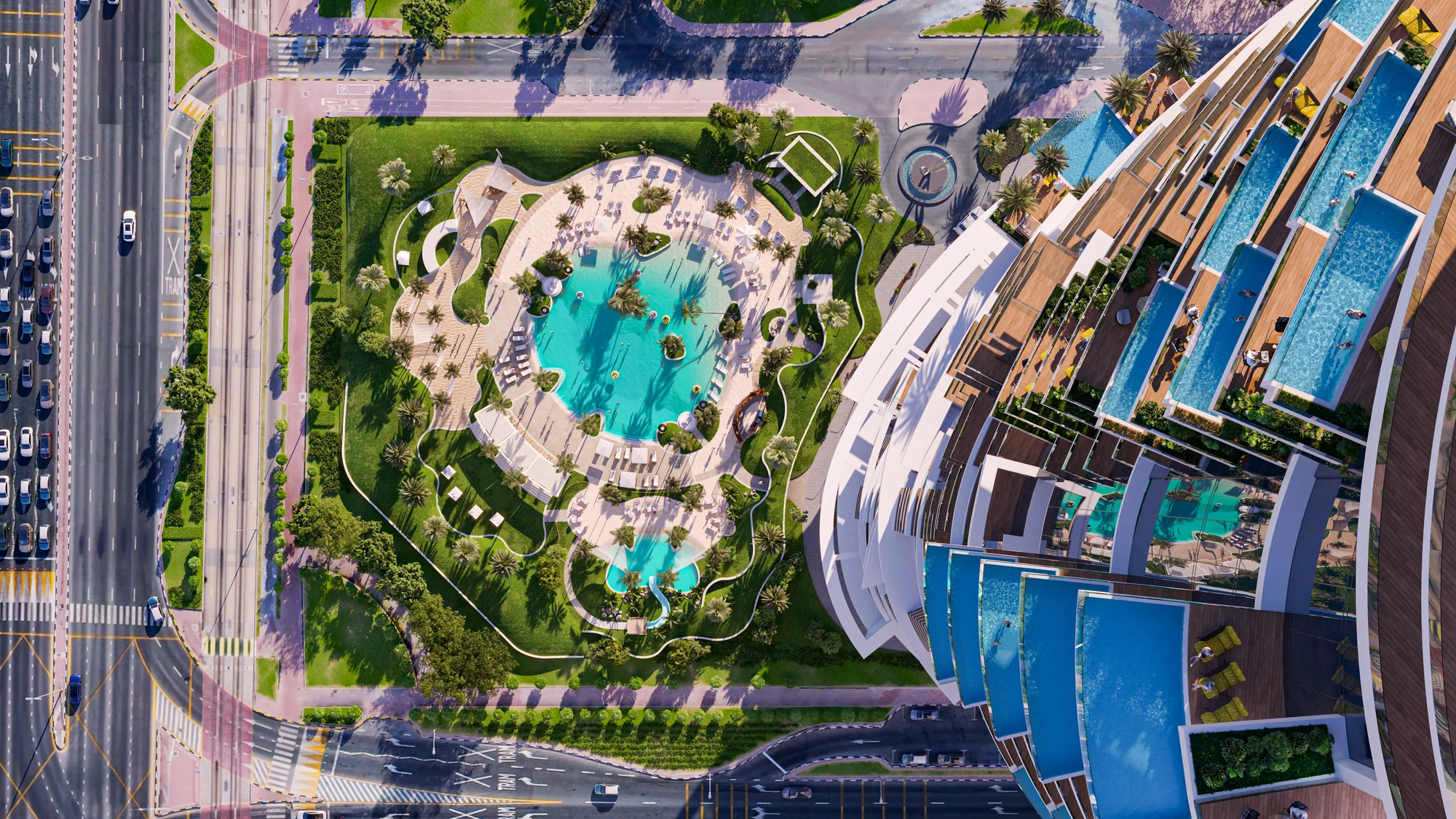 Cavalli Tower, DAMAC, Sky Pool und Beach