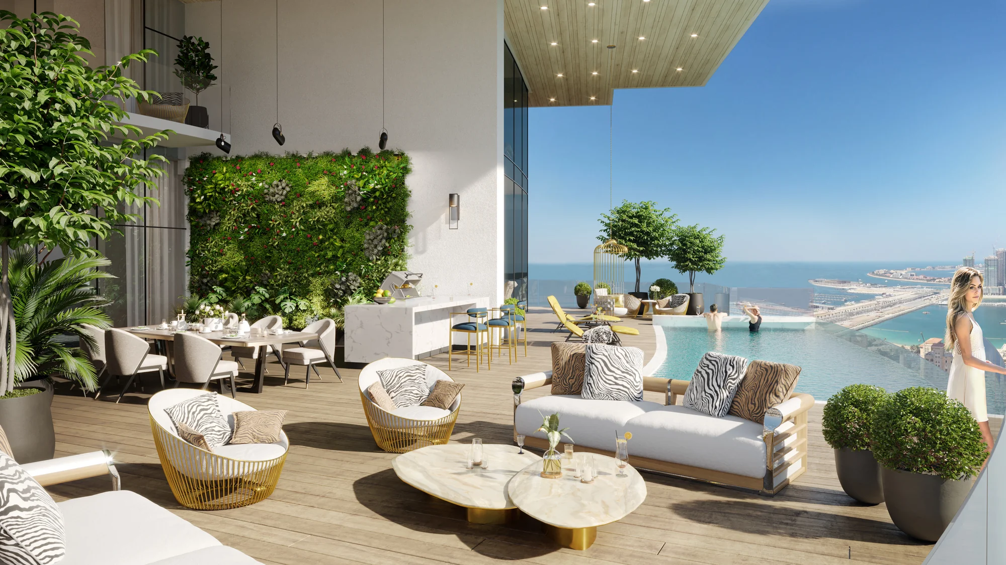 Cavalli Tower, Terrasse mit Blick auf die Palm