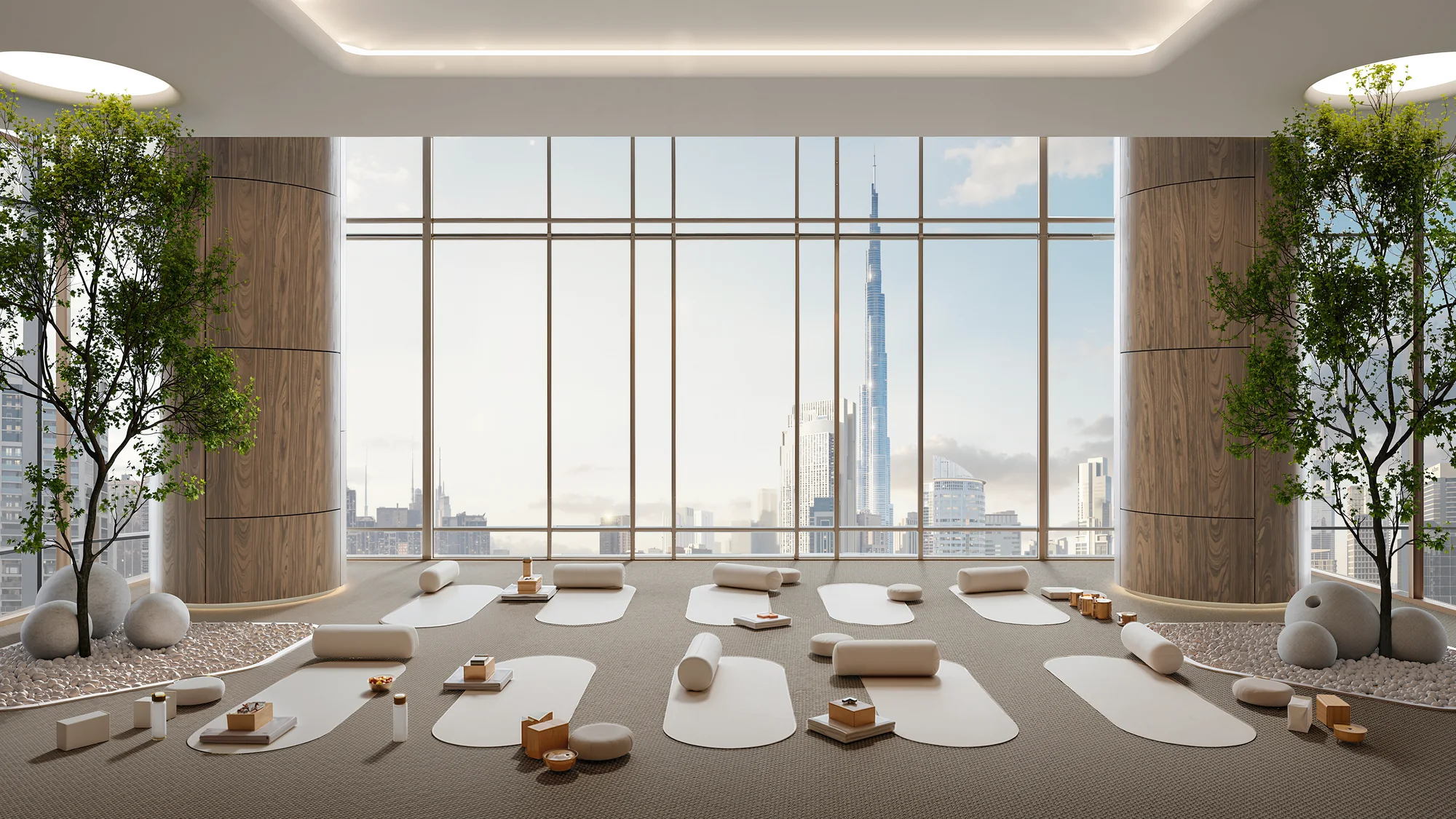 DWTN Residences, Yoga-Studio mit Skyline-Blick