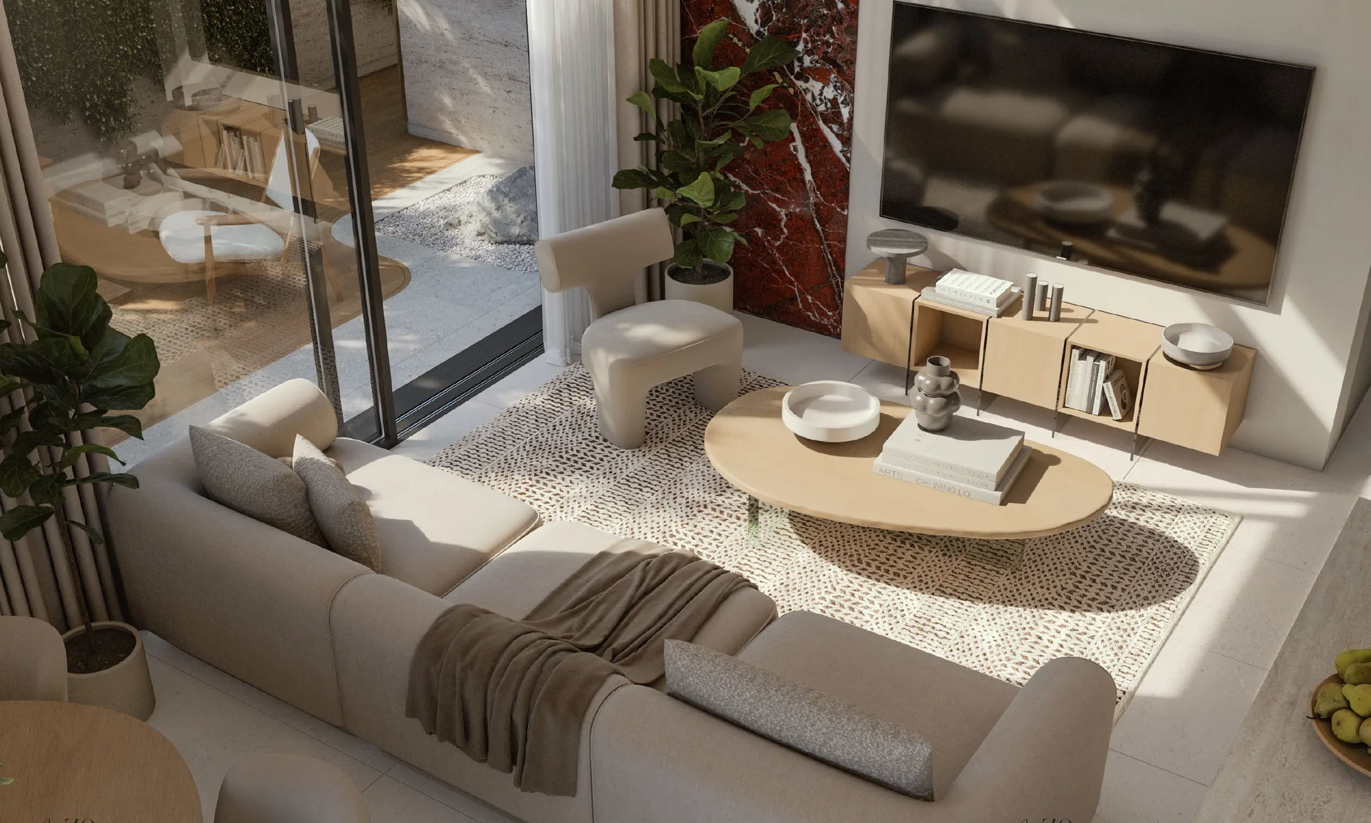 Elemental 78, Wohnbereich einer 2-Schlafzimmer-Wohnung