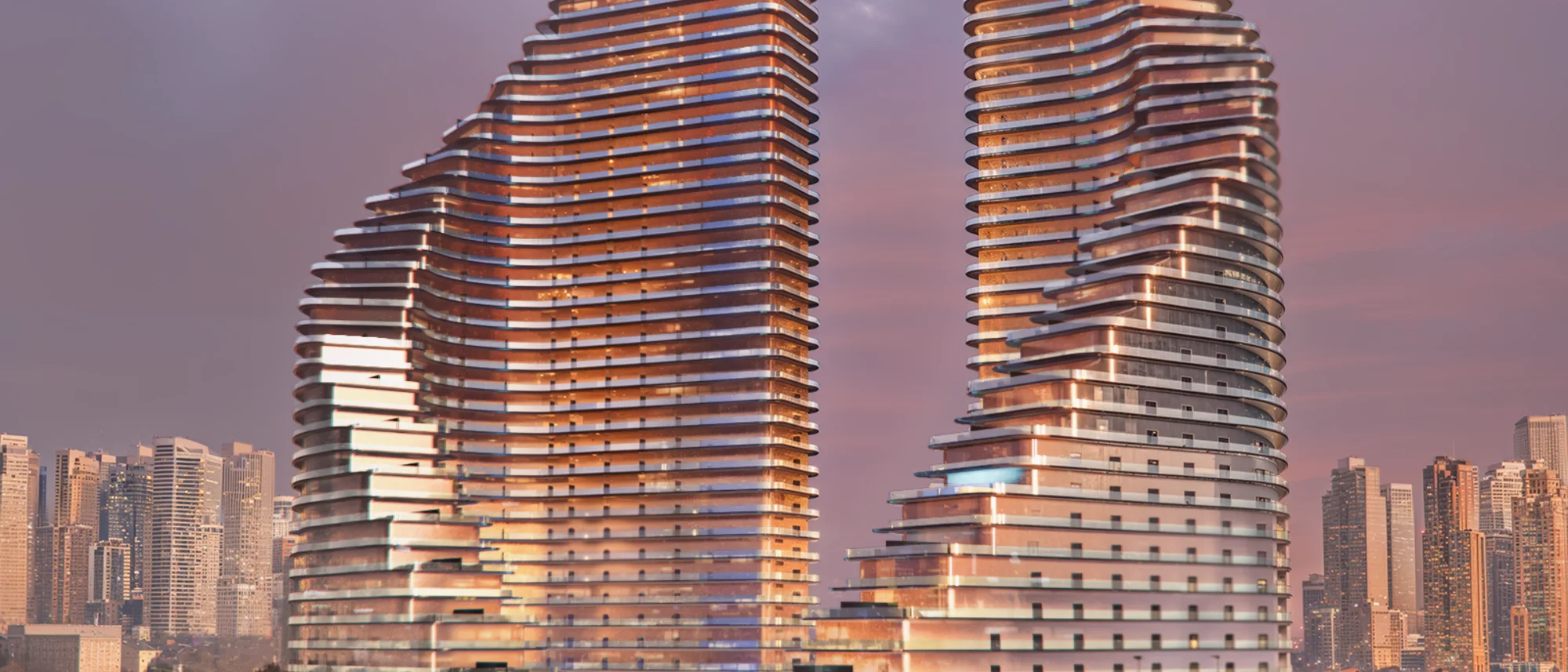 Binghatti Flare, skulptierte Zwillingst&uuml;rme in Jumeirah Village Triangle