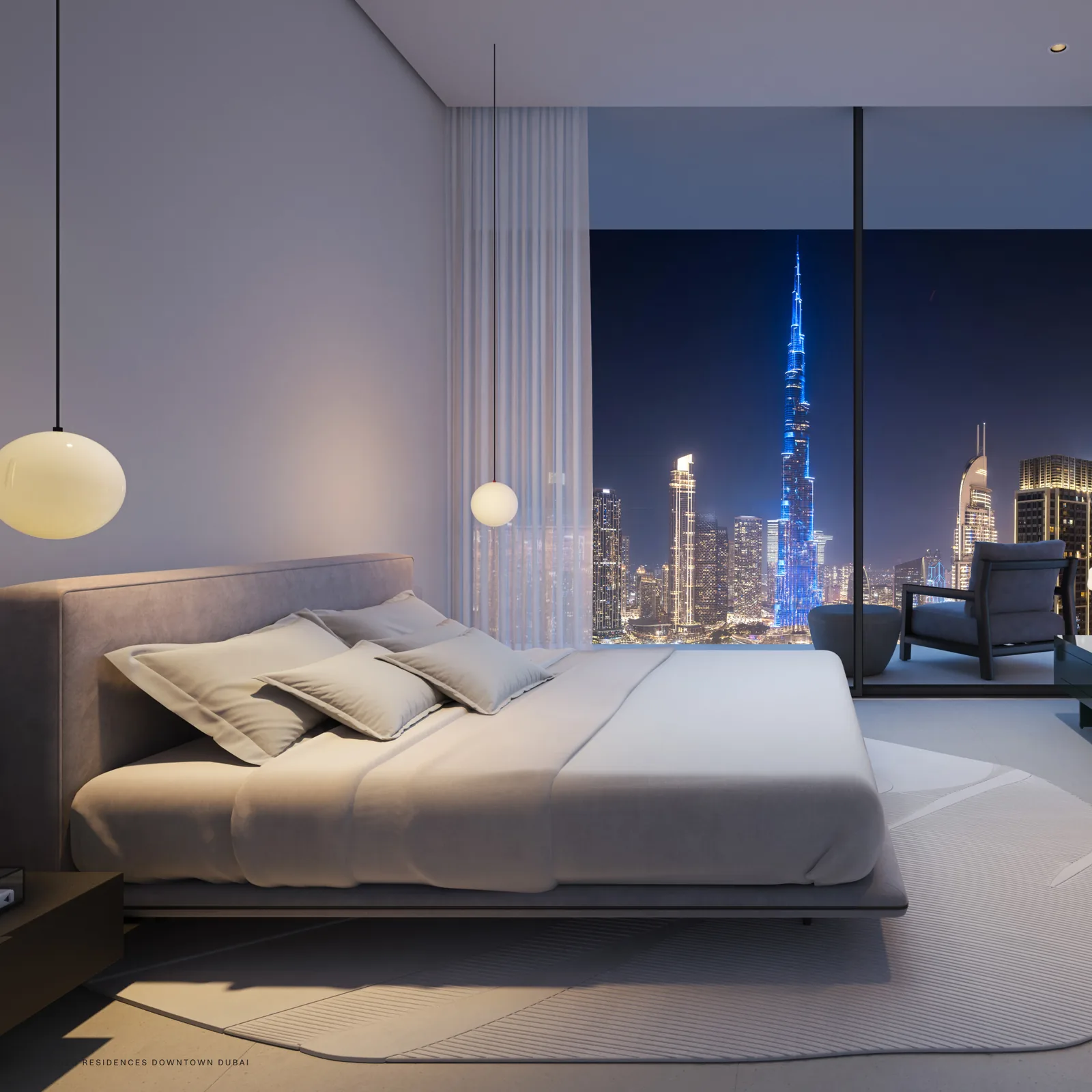 Inaura, Schlafzimmer mit Burj-Khalifa-Blick