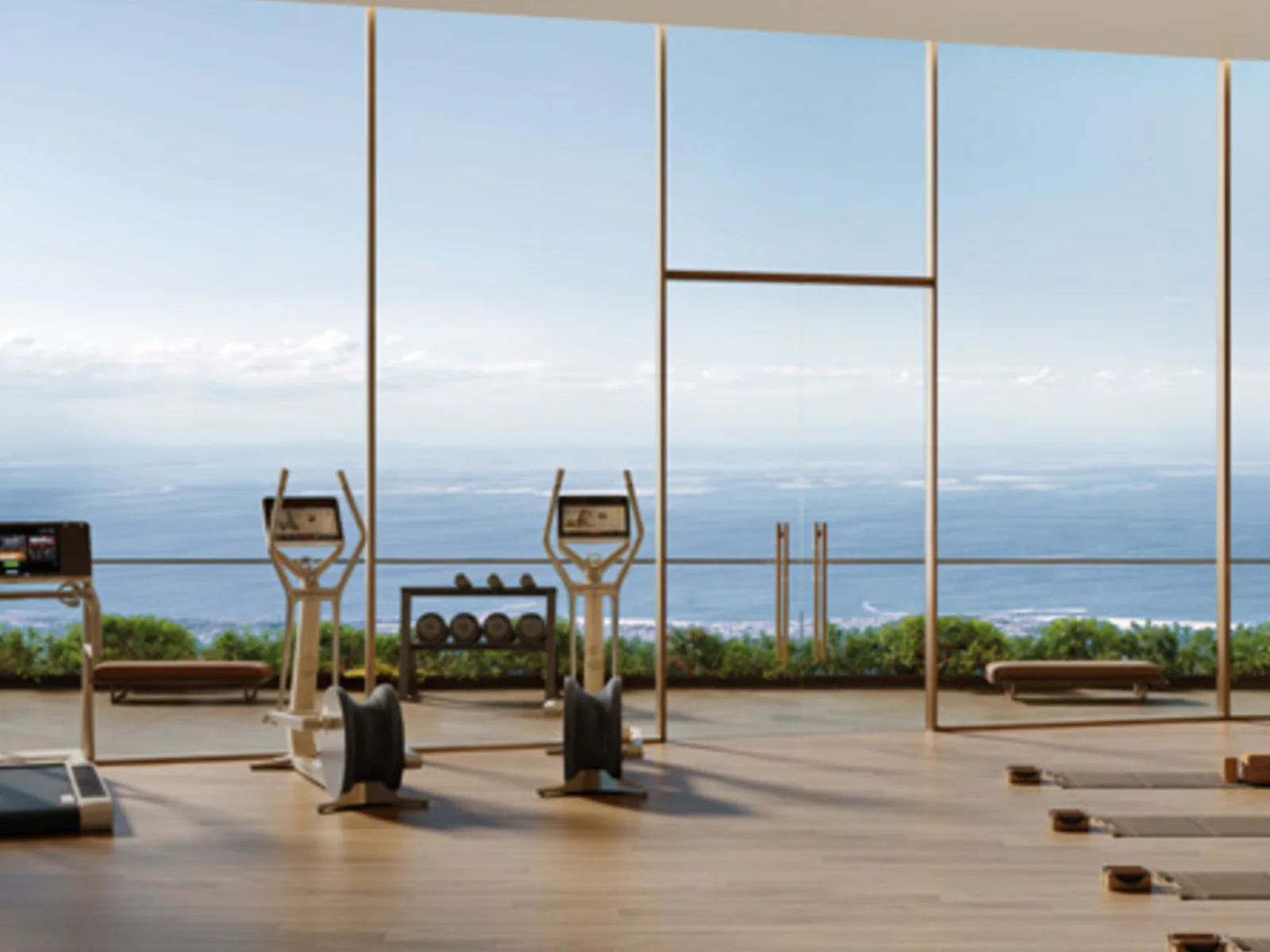 Sol Luxe, Fitness-Pavillon mit Meer- und Skyline-Blick