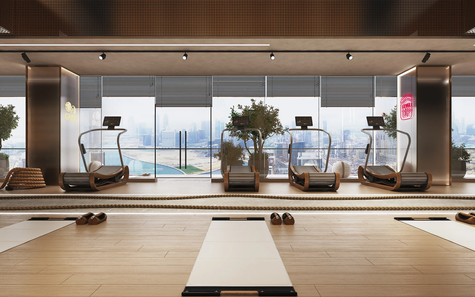 Safa Gate, Fitnessbereich mit Skyline-Blick