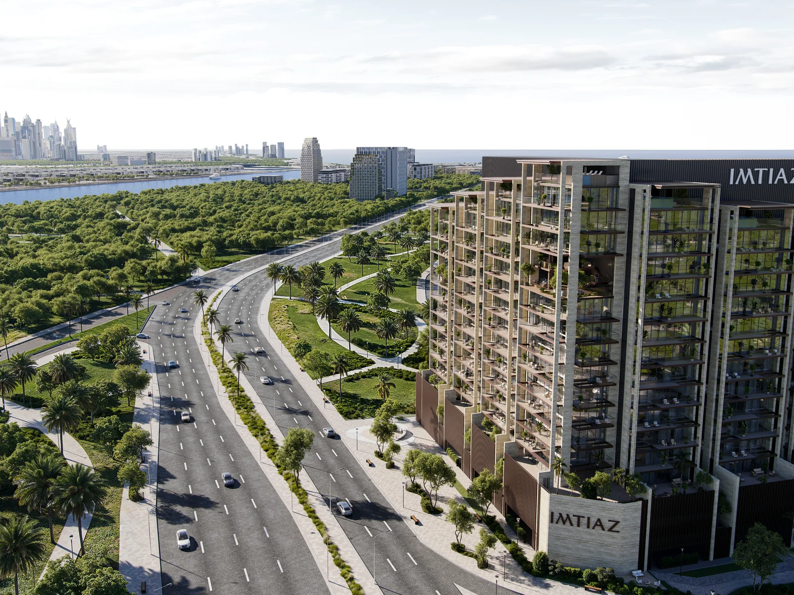 Sea Cliff by Imtiaz, Luftaufnahme der Waterfront-Lage auf Dubai Islands