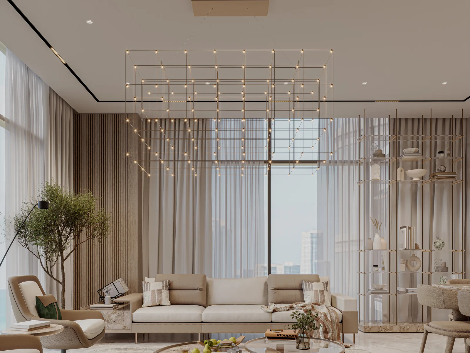 Sea Cliff by Imtiaz, Wohnbereich im Drei-Schlafzimmer-Duplex mit Ausblick