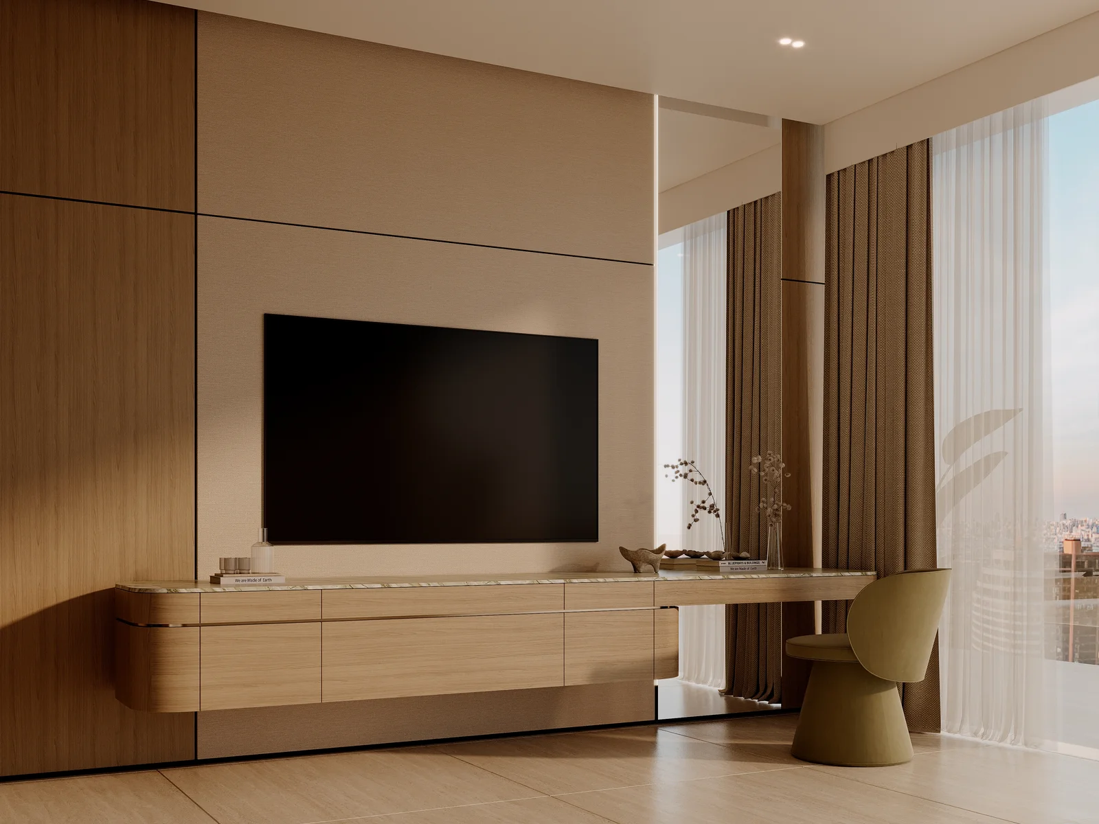 Binghatti Skyterraces, Wohnraum mit europäischen Finishes