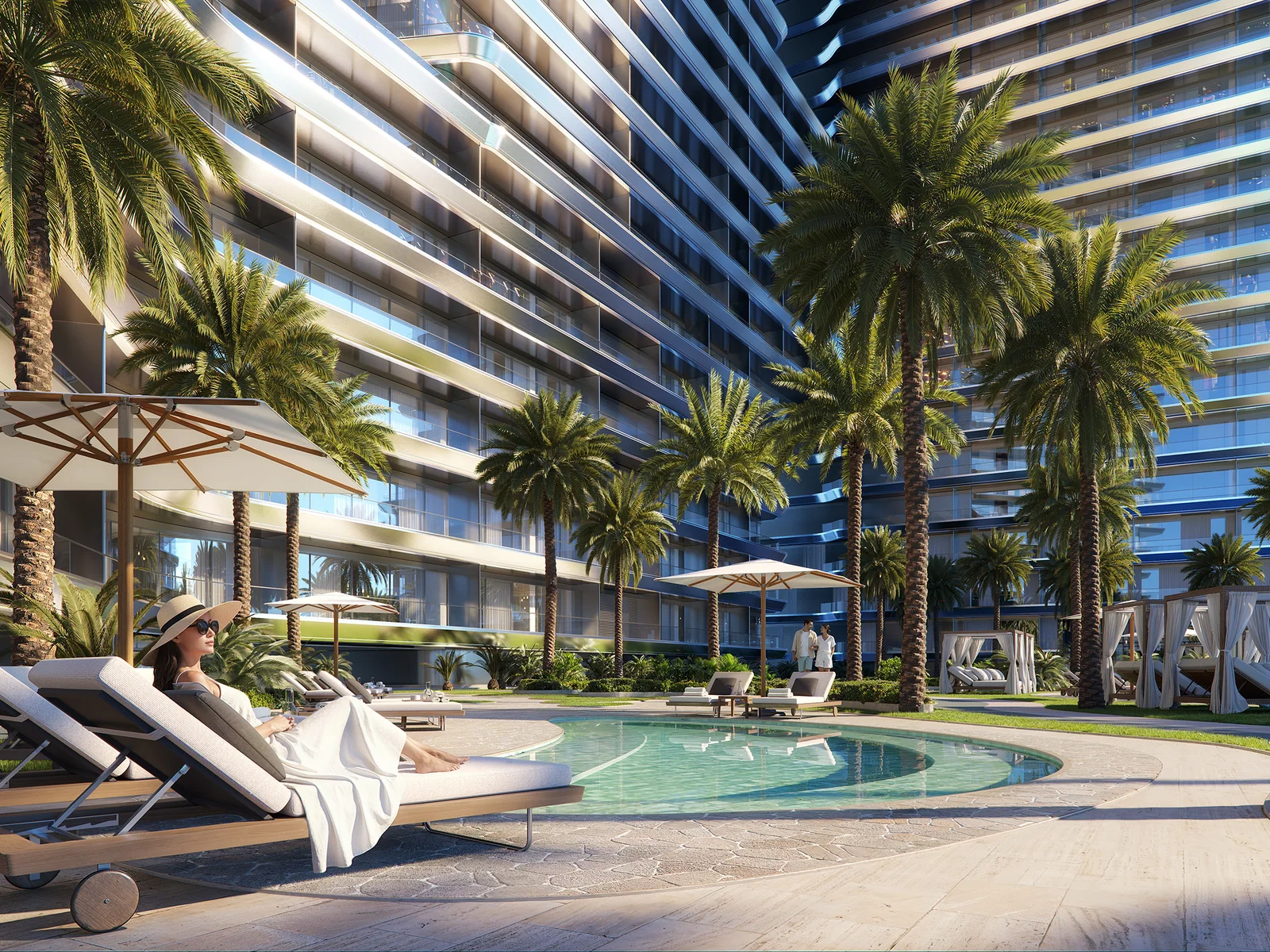 Binghatti Skyterraces, Pool-Deck in Motor City