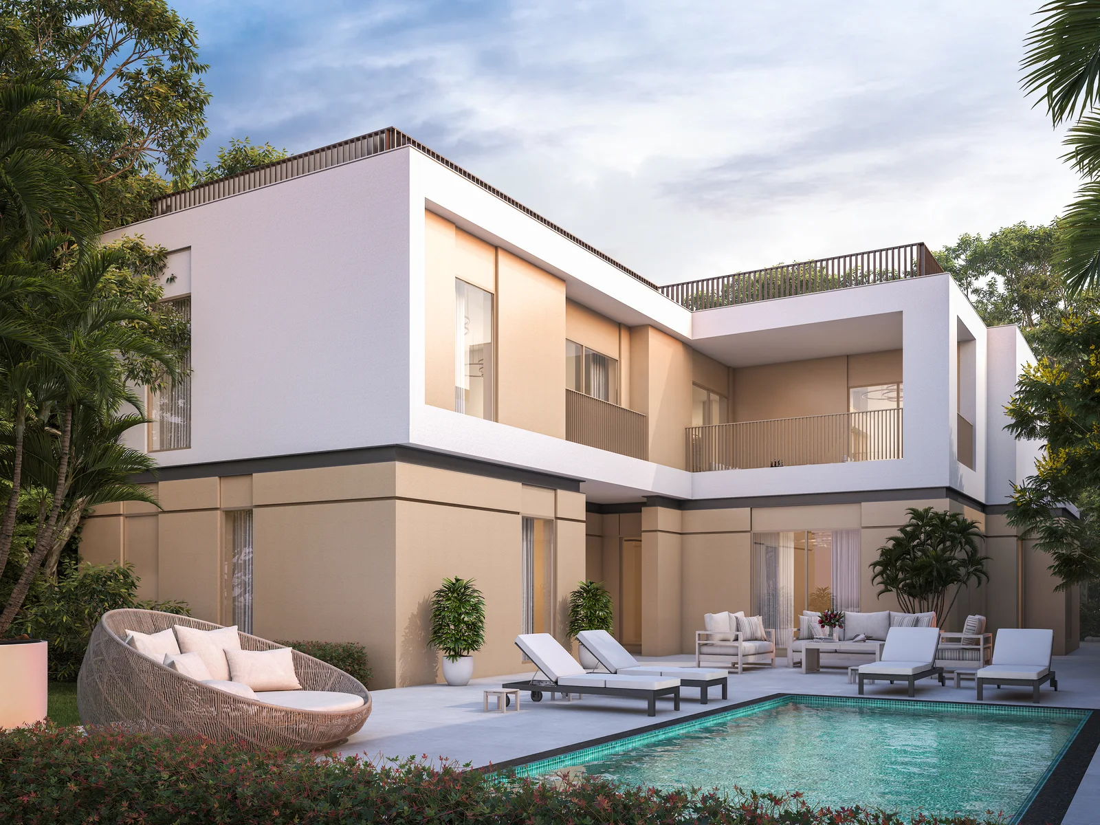 Sobha Elwood, Villengarten mit privatem Pool