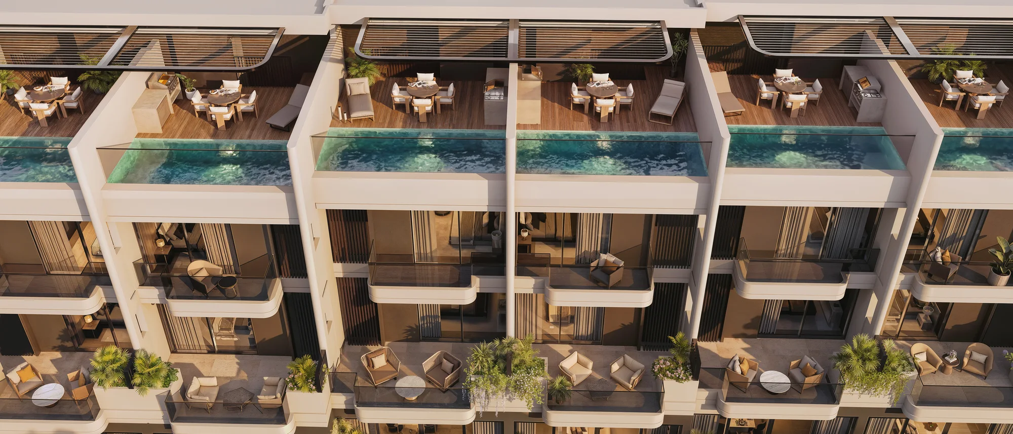 Sol Terra Casa, Townhouse-Zeile mit Rooftop-Plunge-Pools in Jumeirah Village Circle