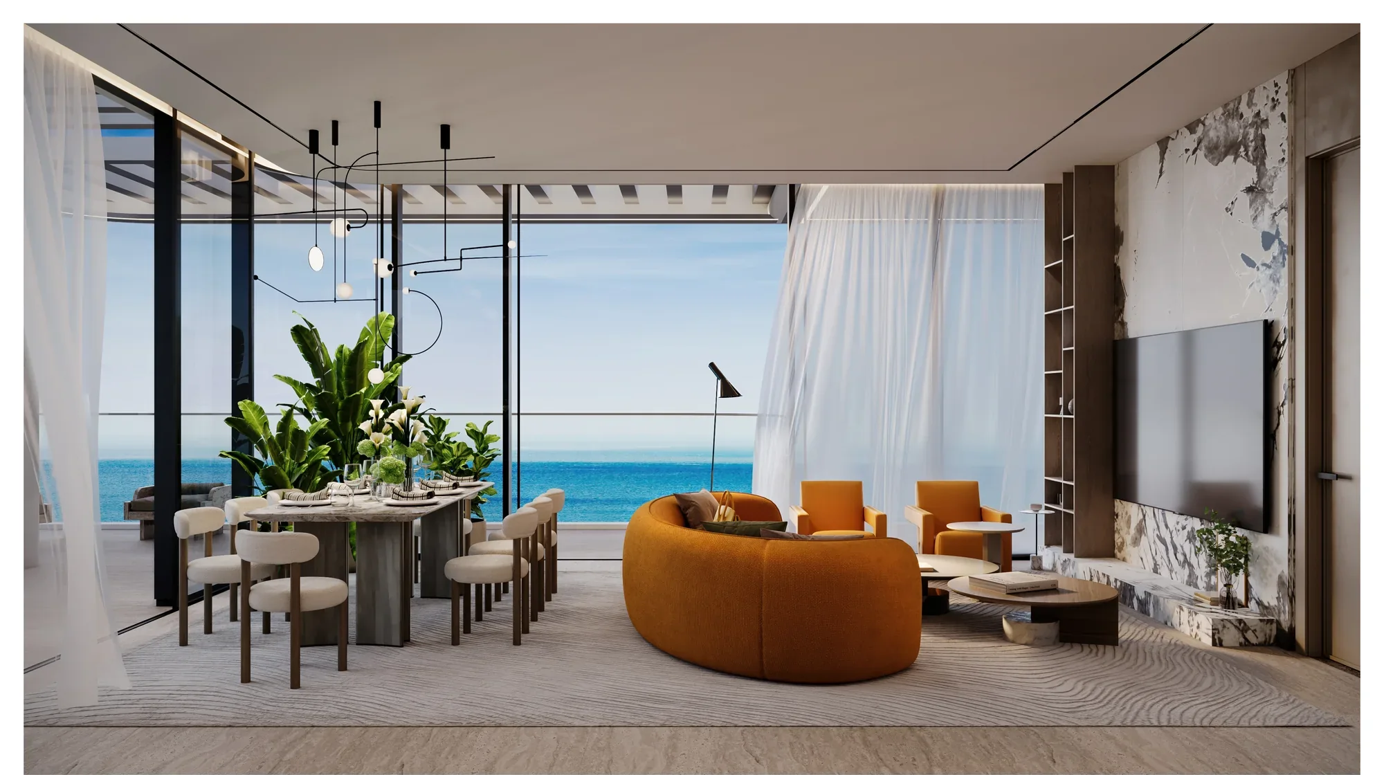 Villa Del Divos, Mr. Eight, Wohnbereich mit Meerblick