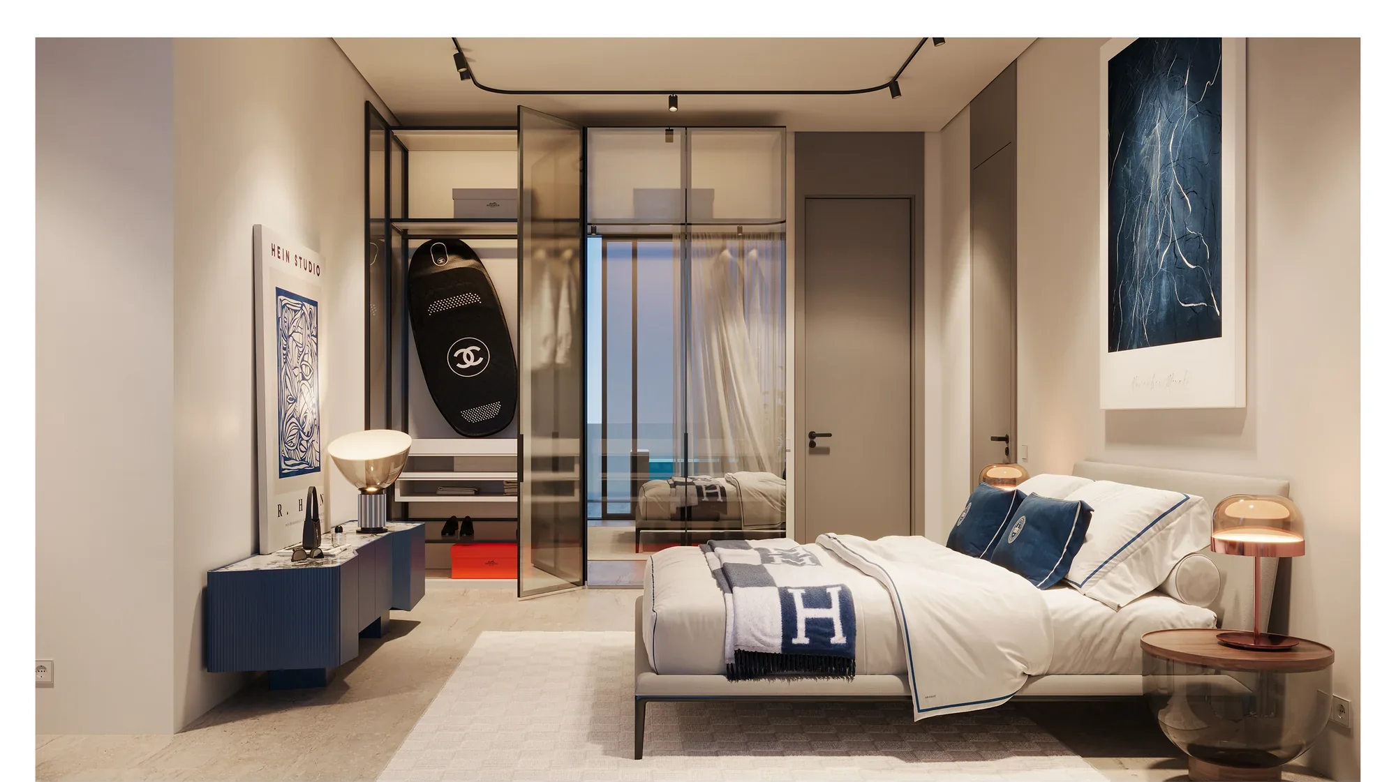 Villa del Garda, Master-Schlafzimmer mit Meerblick