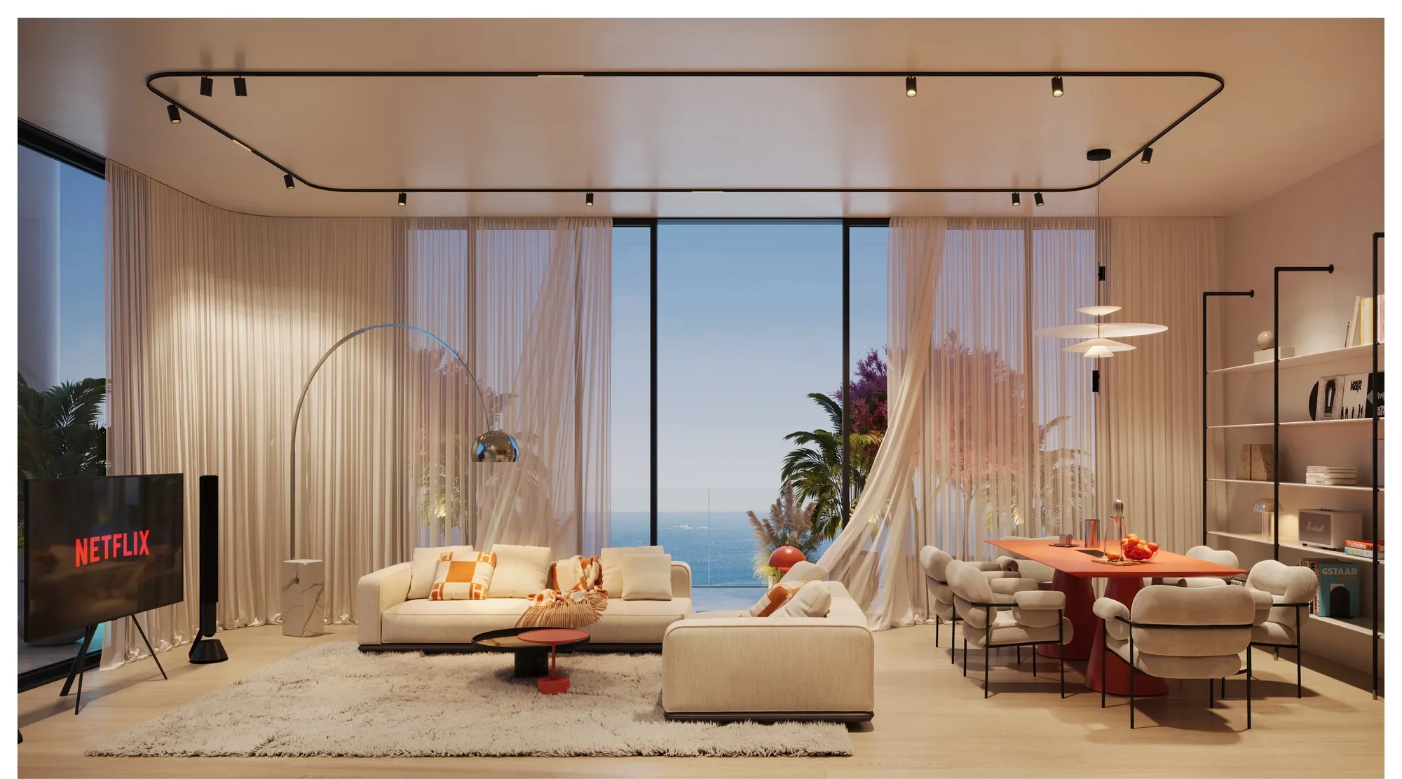 Villa dell'Arte, Wohnbereich mit Meerblick