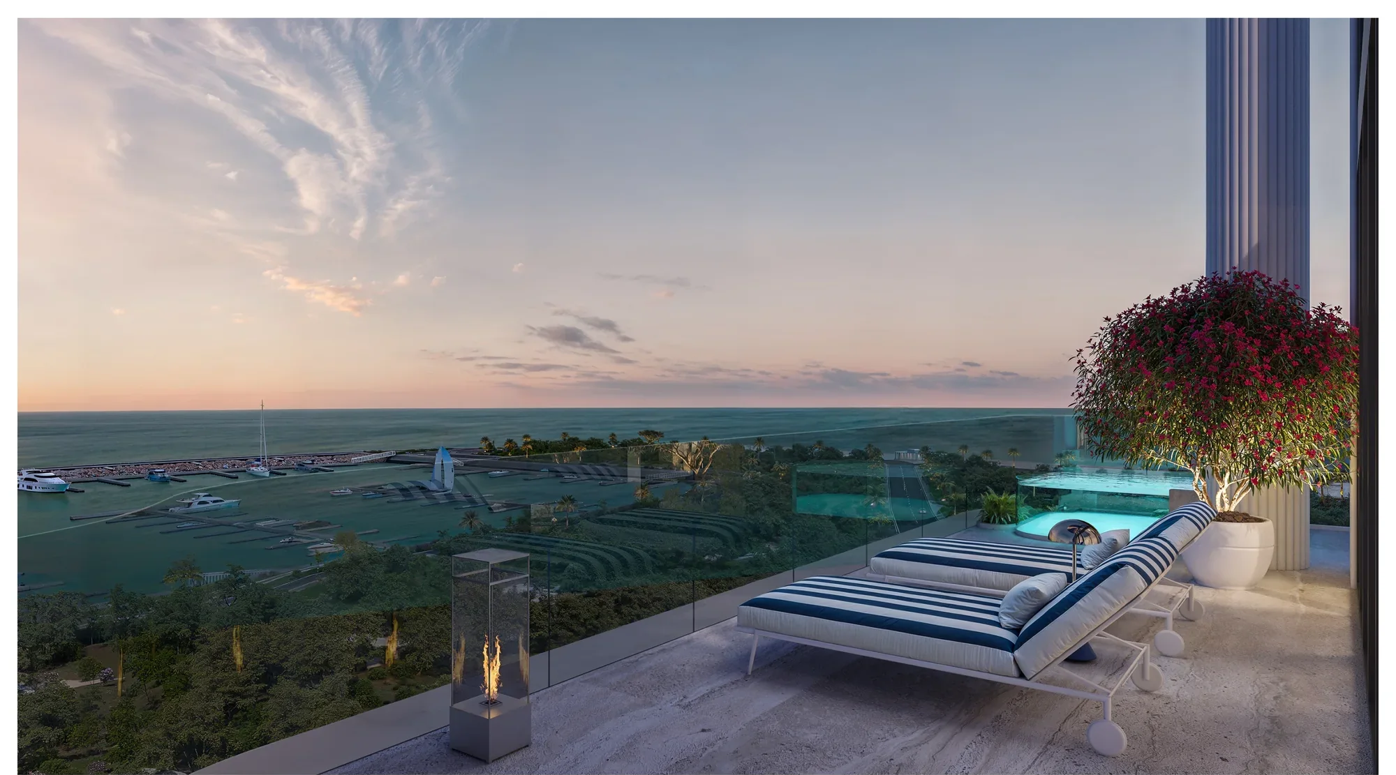 Villa dell'Arte, Terrasse mit Meerblick