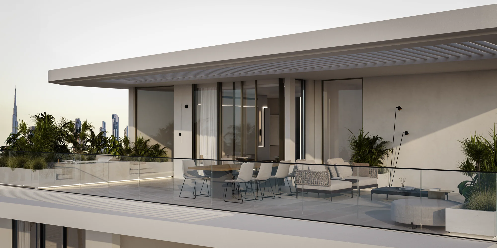 The Woodland Residences, Terrasse mit Burj-Blick